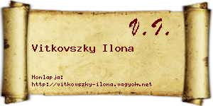 Vitkovszky Ilona névjegykártya
